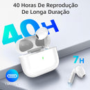 Fone De Ouvido Sem Fio Bluetooth 5.3 Compatível iPhone Android Com Microfone e Redução de Ruído Wireless Academia Corrida Musicas Graves Potentes Controle Touch,À Prova D'água HiFi Branco